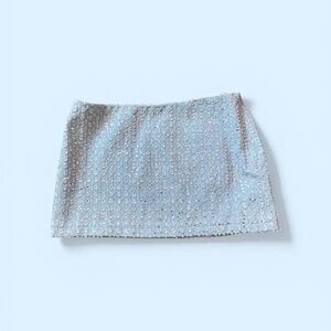 Edikted Light Blue Sequin Mini Skirt XS